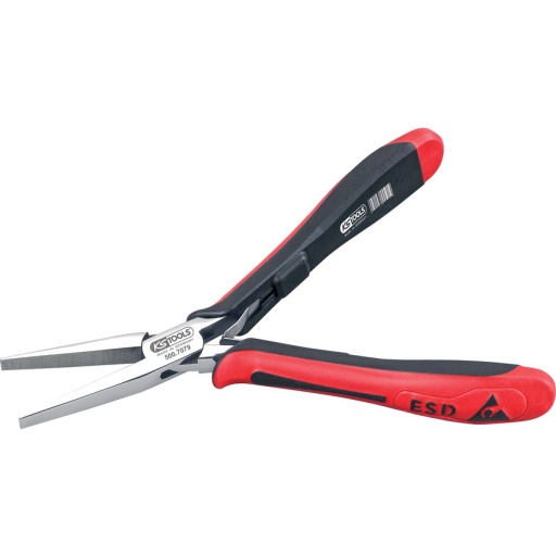 Pince ESD à becs longs plats lisses, 150 mm