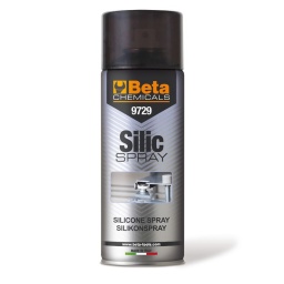 Aerosol silicone 9729
Détachant, lubrifiant au silicone. Adapté à la lubrification des pièces en plastique, caoutchouc et métaux. 
Protège de la corrosion. Détachant et antiadhésif pour moulage de matières plastiques et caoutchouc.
Antistatique pour plans de travail. Hydrofuge, protège contre l’humidité et la corrosion des agents atmosphériques. 
Protecteur pour circuits électriques. Polissant pour bois, plastique et caoutchouc. Ne contient pas de solvants.
- 400ml