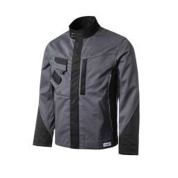 Veste bicolore avec col montant et dos allonge
Passepoil reflechissant. poche portable inclineeManchettes finition avec bord côté intérieur. possibilité d'ajouter une doublure amovible matelasee
-Tissu: -65% polyester
               -35%polyester
              285g/m2
Performances: Lavage a 60°. haute résistance. confort intérieur. sechage rapide. reflechissant