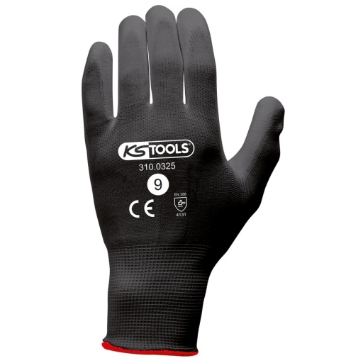 Gants microfibres noirs, T.9, 12 paires