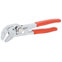 Pince multiprises avec mors de protection 130 mm
R&eacute;glage pr&eacute;cis par bouton sur cr&eacute;maill&egrave;re
Protection anti-pince-doigts
Transmission optimale de puissance
Mors plats &agrave; serrage parall&egrave;le
Pour pr&eacute;server la tuyauterie
Distance d&rsquo;arr&ecirc;t tr&egrave;s fine
Poign&eacute;e isol&eacute;e
Chrome Vanadium
remplace des jeux de cl&eacute;s complets pour vis m&eacute;triques et imp&eacute;riales
le rapport de transmission &eacute;lev&eacute; permet une force de pression et de serrage &eacute;lev&eacute;e au niveau des m&acirc;choires
Protection interchangeable en option