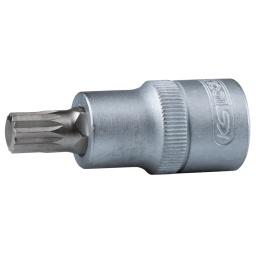 XZN® Carré d'entraînement intérieur selon DIN 3120 / ISO 1174 avec encoche pour verrouillage par bille avec embout tournevis nickelé serti Pour une utilisation manuelle Finition satinée Chrome Vanadium 
