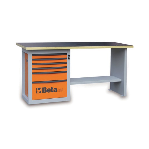 Etabli "endurance" 6 tiroirs orange modèle long 2m 1.5 tonne