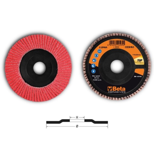 Disque à simple lamelles céramique support plastique 125mm 11246B grain 60