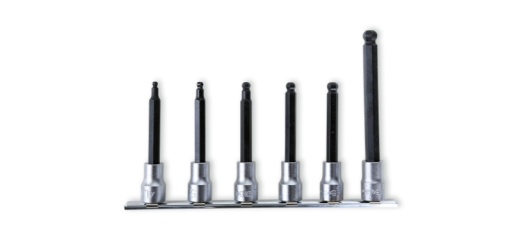 Jeu de 6 douille tournevis à tête sphérique pour vis 6 pans creux