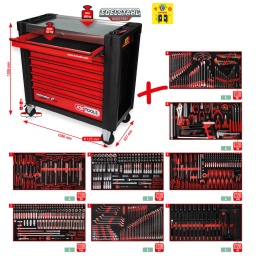 Servante d’atelier Performanceplus P25 avec 660 outils pour 8 tiroirs