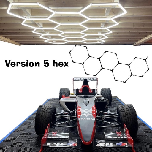 Ensemble eclairage atelier hexagonale 5 hexagones en ligne 203W