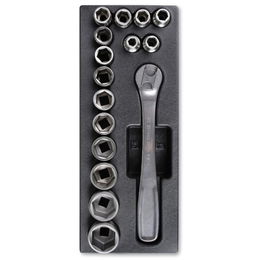 Module douilles 1/2" Inox 16 pièces