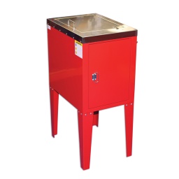Machine pneumatique de lavage pour pistolets pulvérisateurs ; fonctionnement semi-automatique, pompe à membrane en aluminium, structure de fonctionnement entièrement fermée et capacité pour 2 bidons et 2 pistolets.
Pression d'air de fonctionnement max. : 90 psi ; pression de service : 40 – 60 psi ; consommation d'air : 2 – 4 ft3/min. Cycle de lavage : 40-60 secondes.
Convient pour peintures à base d'eau et à base de solvant (mais utiliser un seul type dans un même cycle).
Entrée d'air : 1/4" PT ; entrée/sortie de liquide : 3/8" PT.
Dimensions : 465 mm (L) x 645 mm (l) x 1 110 mm (H). Agréée CE et ATEX