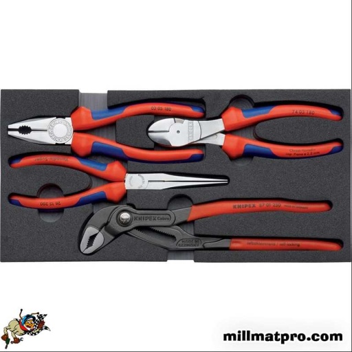 Jeu de 4 pinces KNIPEX sur plateau en mousse