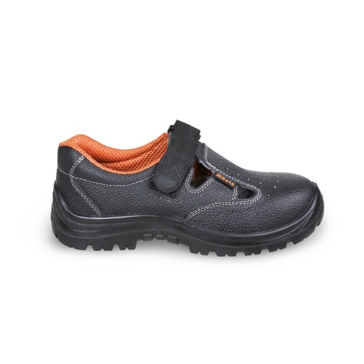Chaussure basse type sandale aérée en cuir pigmenté