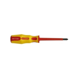 Tournevis isolée 1000volts pz2

- poignée ergonomique bicomposant isolée 1000volts
- din en 60900
- din8764/7438
- pointe s2 en acier bruni ultraresitant
- longueur lame: 100mm 
- totale: 205mm 