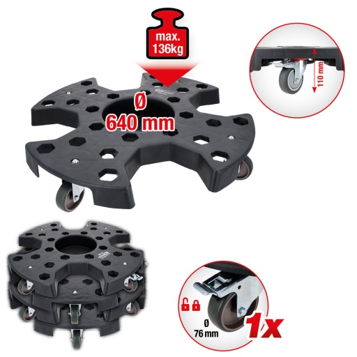 Manipulateur de jantes et pneus force 136 kg Ø 640 mm