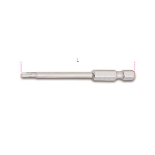 Embout 1/4 long pour vis empreinte torx t25 70mm 