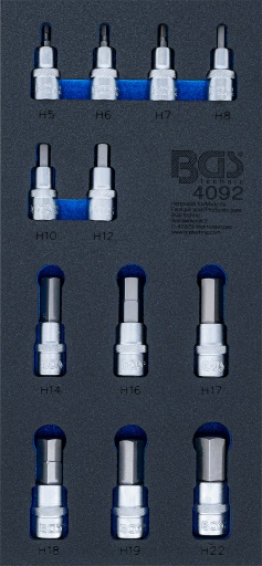 Module de douilles à embouts six pans mâles 1/2" - 12 pièces