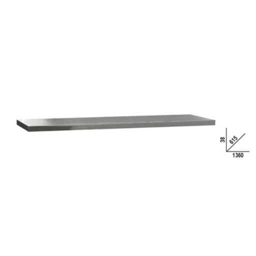 Plan de travail inox 1,3M recouvert inox profondeur 615mm