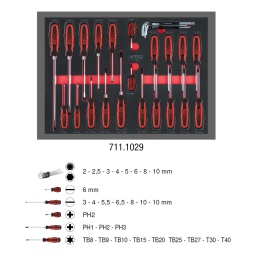 Module 1/1
Pour servantes d'atelier et coffres &agrave; outils
Rangement ordonn&eacute; gr&acirc;ce &agrave; une d&eacute;coupe
R&eacute;sistant aux hydrocarbures et aux produits chimiques
Insert en mousse tricolore haute r&eacute;sistance
