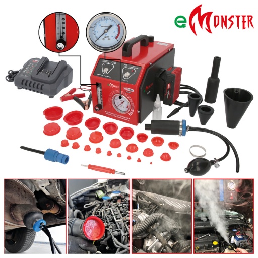 Machine &agrave; fum&eacute;e pour la d&eacute;tection de fuites avec batterie de 2&nbsp;Ah 36&nbsp;pcs