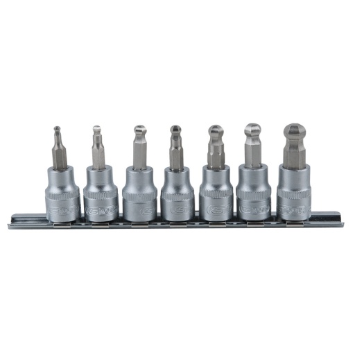 Rail de 7 douilles tournevis 6 pans sphérique ULTIMATE® 3/8''