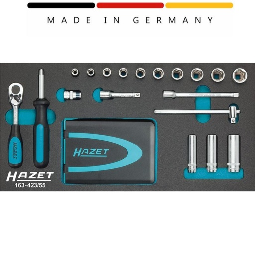 Module 55 pièces douilles et embouts 1/4 Hazet