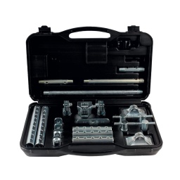 Kit d'accessoires de 45 pièces, conçu pour être utilisé avec le système de traction Power-Tec 92691 Electro Power 5 tonnes, fourni dans une mallette de transport robuste moulée par soufflage.
Conçu pour être utilisé avec le système de traction et de poussée Electro Power, référence 92691.
Le kit comprend : 2 pieds en caoutchouc, 2 pattes de support, 1 support à 3 trous, 2 supports fixes, 1 pince, 2 pinces fixes, 3 rallonges de 170 mm (5 trous), 3 rallonges de 290 mm (9 trous).
Également inclus : 2 supports pour support à 3 trous, 2 supports de pieds en caoutchouc, 10 broches de montage, 10 broches en L, 1 papillon, 1 rallonge de 125 mm, 1 rallonge de 170 mm, 1 rallonge de 300 mm, 1 rallonge de 500 mm.
Fourni dans une mallette de transport robuste en plastique soufflé pour un rangement sûr.