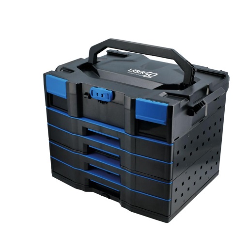 Système de rangement empilable premium à 4 tiroirs avec boîte supérieure
