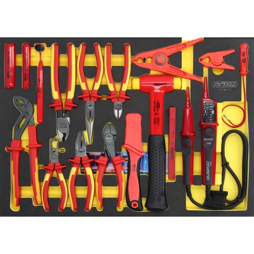 Jeu de pince ERGOTORQUE VDE dans une garniture en mousse 17&nbsp;pcs