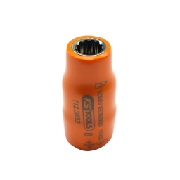Isolation selon IEC 60900 
Selon ISO 691, ISO 1174-1, ISO 1711-1 et ISO 2725-1 
Carré d'entraînement intérieur selon DIN 3120 / ISO 1174-1 avec encoche pour verrouillage par bille 
12 pans 
Pour une utilisation manuelle ou avec visseuse 
Diamètre extérieur de l'isolation optimisé 
Chrome Vanadium 

