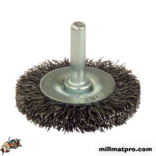 Brosse métal circulaire sur tige dia 50mm 