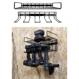 Support outils electroportatif & accessoires
Accessoire de PW 0620/PW 0621/PW 1080/PW 1081/PW 2013/PW 2014/PW 3125/PW
3126/PW 9104/PW 9102/PW 9004/PW 8050/PW 8040/PW 8030/PW 8020/PW 8010/
PW 2300/PW 1181/PW 1180/PW 0681/PW 0680
Id&eacute;al pour ranger et garder &agrave; port&eacute;e de main vos outils!
Peut accueillir 4 outils et sur la tablette le chargeur et batteries.
Livr&eacute; avec kit de fixation (vis / chevilles)