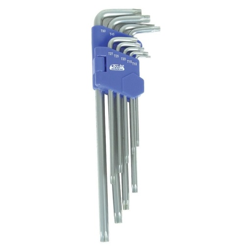 9 clés mâles coudées alésées Torx