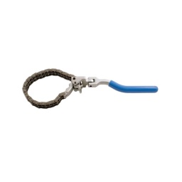 Clé filtre à huile - chaine - 60- 105 mm Le manche est particulièrement long sur cette clé et offre un meilleur accès dans les espaces confinés Diamètre : 60 mm - 105mm Chaine doublée pour davantage de force Manche de 350 mm de long 