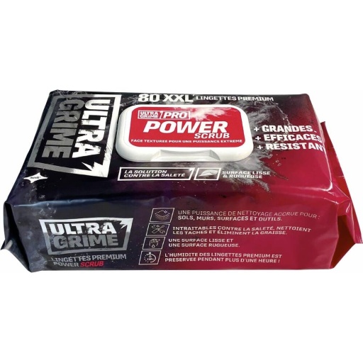 Boîte de 80 lingettes XXL ultra résistante PRO POWER SCRUB-format 38x25cm