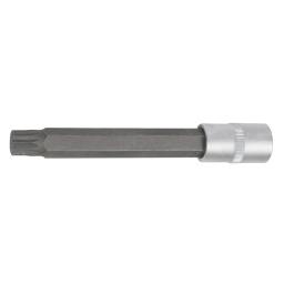 Carré d'entraînement intérieur selon DIN 3120 / ISO 1174-1 avec encoche pour verrouillage par bille 
Version longue 
Embout en acier nickelé 
Finition chromée satinée 
Chrome Vanadium 

