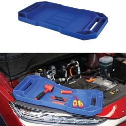 Plateau à outils bleu semi-rigide antidérapant, idéal pour le rangement général des outils, ainsi que pour garder les outils à proximité au cours des travaux, en sachant que le matériau en caoutchouc permettra d’éviter les rayures sur les surfaces délicates.

Dimensions hors tout : 540 x 290 x 35 mm.
7 poches (30 mm de profondeur) permettant de garder les outils séparés pour un accès facile.
Matériau en caoutchouc pour la prévention des rayures et du marquage.
Tailles plus petites disponibles - voir les références Laser 8043 (petit) et 8044 (moyen).
Jeu de 3 disponible - voir la référence Laser 8051.