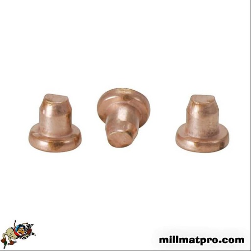 Rivets cuivre de débosselage à souder 3x4,5mm, 100 pces