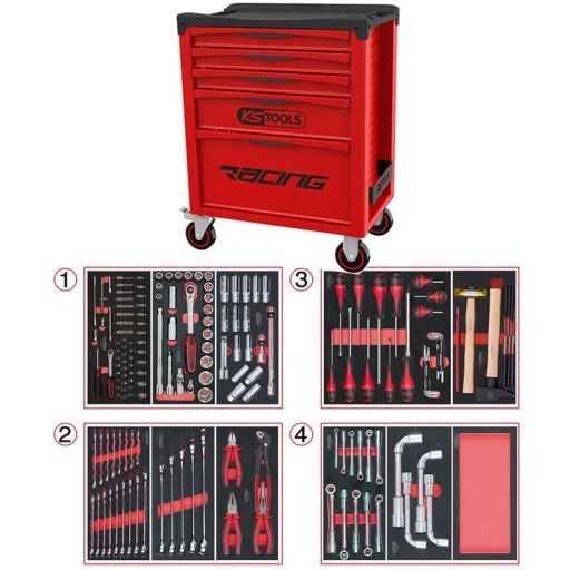 Servante d'atelier ks tools racing 173 pièces