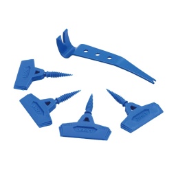 Bouchon de r&eacute;paration rapide de pneus
Peut-&ecirc;tre le syst&egrave;me de r&eacute;paration de pneus le plus rapide &agrave; ce jour ! Le bouchon de r&eacute;paration rapide Laser est con&ccedil;u pour se visser dans le trou du pneu et se d&eacute;tacher au ras du pneu. 
Id&eacute;al pour une r&eacute;paration temporaire afin de pouvoir conduire le v&eacute;hicule jusqu'&agrave; l'atelier.
Simple &agrave; utiliser, sans colle. Il suffit de retirer la vis ou le clou du pneu et de visser le bouchon de r&eacute;paration rapide Laser. D&eacute;tachez la poign&eacute;e du bouchon du pneu.
Le kit contient : 4 grands bouchons de pneus en plastique dur et 1 levier extracteur de clous.
Taille de bouchon de pneu : longueur d'insertion = 28 mm, diam&egrave;tre du noyau du filetage = 4 mm conique.
Le levier est fabriqu&eacute; en acier avec finition &agrave; rev&ecirc;tement poudre.