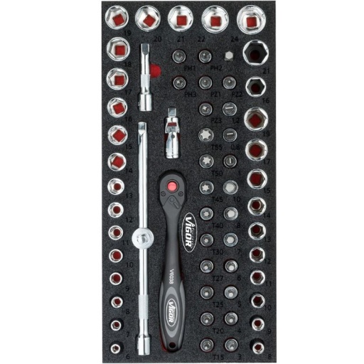 Module douilles et embouts 3/8 , 61 pièces