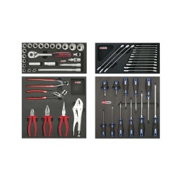 Composition de 57 outils ks tools en 4 modules.

- arretez de perdre vos outils. passez aux modules mousses !!!
- modules lavables et résistant aux hydrocarbures

pour decouvrir la composition en detail telecharge la fiche technique
