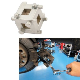 Adaptateur cubique pour piston de frein - 3/8" 5 formes de diamètres permettant de réaliser une large variété de véhicules Entrainement en 3/8"  Ne pas utiliser avec un outil à impacts - utiliser avec une extension ou un cliquet Parfait pour la maintenance des freins 