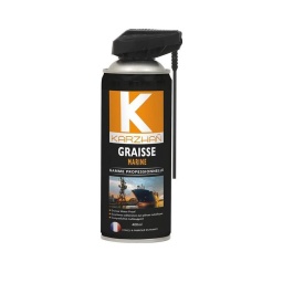 La graisse marine KARZHAN est à base de graisse de type butyreuse ambrée lithique ( Water Proof ). 
Insoluble à l’eau de mer... idéale en milieu marin. 
Plage d’utilisation : - 20°C à + 150°C. 
Excellente protection contre la corrosion. Etanche. 
Résistance aux pressions élevées et à l’usure. 
Compatible avec les joints en caoutchouc, Nylon, Téflon, silicone, néoprène,... 
Les plus : 
- Graisse Water Proof 
- Excellente adhérence aux pièces métalliques 
- Compatibilité multisupport 
Automobile, agriculture, moto, bateau, mécanique, motoculture, travaux domestiques, etc... Utilisable dans des atmosphères très humides 
ou en présence de vapeur d’eau. Insensible à la plupart des détergents, non attaquée par les solutions acides ou alcalines. 
Particulièrement recommandée pour une utilisation dans des conditions extrêmes