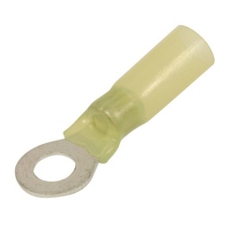 Lot de 10 cosses à œil isolées jaunes thermorétractables
Cosse à sertir avec une pince, puis chauffer pour retreindre la gaine
(gaine avec colle pour étanchéité)
Température d'utilisation de -55° à +125°
Dimensions: M6
Section câble: 4 à 6mm2