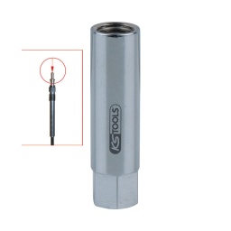 Extracteur de tête d'électrode de bougies de préchauffage
- pour sortir les têtes d'électrode ou l'electrode centrale
- diamètre d'électrode 2.5 - 3.5 - 4.0 mm - bon maintien grace aux rouleaux
- carré d'entrainement intérieur selon din 3120 / iso 1174 avec encoche pour verrouillage par bille
- entraînement 6 pans 12 mm 