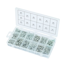 Assortiment de vis auto-taraudeuses à tête ronde
65 x dia 4 x 1/2''
55 x dia 4 x 5/8''
60 x dia 6 x 3/8''
65 x dia 6 x 1/2''
60 x dia 6 x 5/8''
45 x dia 6 x 3/4''
50 x dia 8 x 1/2''
40 x dia 8 x 5/8''
30 x dia 8 x 1''
20 x dia 8 x 1.1/4''
25 x dia 10 x 3/4''
20 x dia 10 x 1''
15 x dia 10 x 1.1/4''