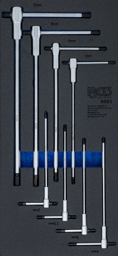 Module Jeu de tournevis avec poignée en T coulissante six pans femelle 2 - 10 mm 8 pcs.