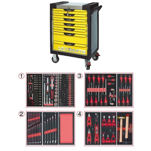 Servante Ultimate jaune 7 tiroirs avec composition 241 outils 