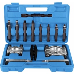 Arrache roulements coffret de 14 pcs
Composition :
- 1 guillotine &Oslash; 50-75mm
- 1 guillotine &Oslash; 30-50mm
- 1 vis de serrage T16 x 3 x 170 (L) mm
- 1 dispositif d'extraction 160mm (L) avec trou filet&eacute;
- 2 adaptateurs 3/8", 16 x 128mm (L)
- 2 adaptateurs 3/8", 16 x 104mm (L)
- 2 t&ecirc;tes 3/8", 16 x 128mm (L)
- 2 t&ecirc;tes 3/8", 16 x 105mm (L)
- 2 griffes d'extraction