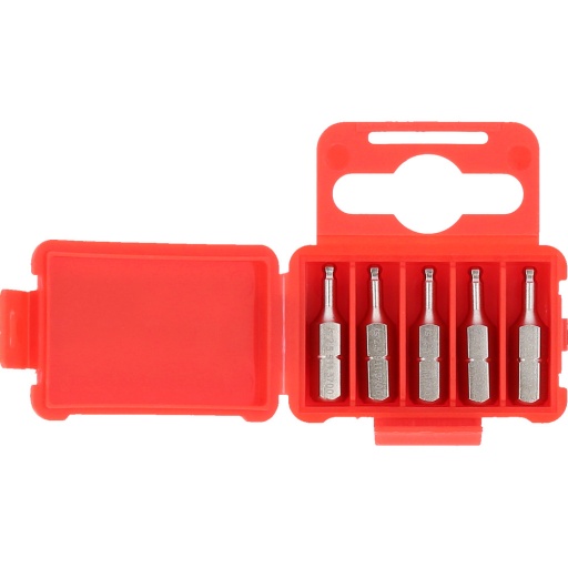 Embouts de vissage 1/4'' 6 pans à tête sphérique 2,5mm 25mm pack de 5