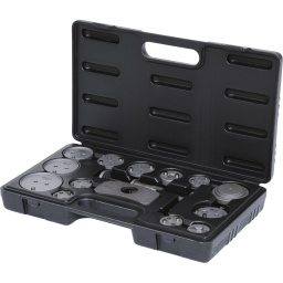 Tourne à droite
Pour repousser le piston de frein
Disques à adapter
Disques numérotés pour un rangement facile
Support de disque magnétique
Livré avec disque étagé pour essieu avant
Egalement utilisable sur essieux arrières avec freins à disques
Surface sablée
En acier traité
Coffret robuste en matière plastique
Utilisations :
0 - General Motors
2 - Citroën XM, Xantia...
3 - Alfa Romeo, Audi, Austin, BMW, Ford, Honda, Jaguar
4 - Alfa Romeo 164 2.0, Ford, Mazda, Saab 9000, Subaru
5 - Adaptateur avec entrainement 3/4"
6 - Nissan Primera, Volkswagen Golf IV
7 - Audi 80/90/100/V8, Ford Sierra ABS + Scorpio à partir de 85,
Honda Prelude, Nissan, Silvia 1.8 Turbo, Rover
8 - General Motors
9 - General Motors
G - Opel Astra
Z - Renault
M - Ford
N - Saab Honda